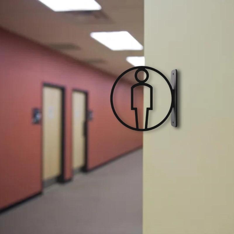 Четкий указатель туалета, простая установка, табличка для ванной комнаты, туалетная табличка, указатель туалета, символы мужчины и женщины