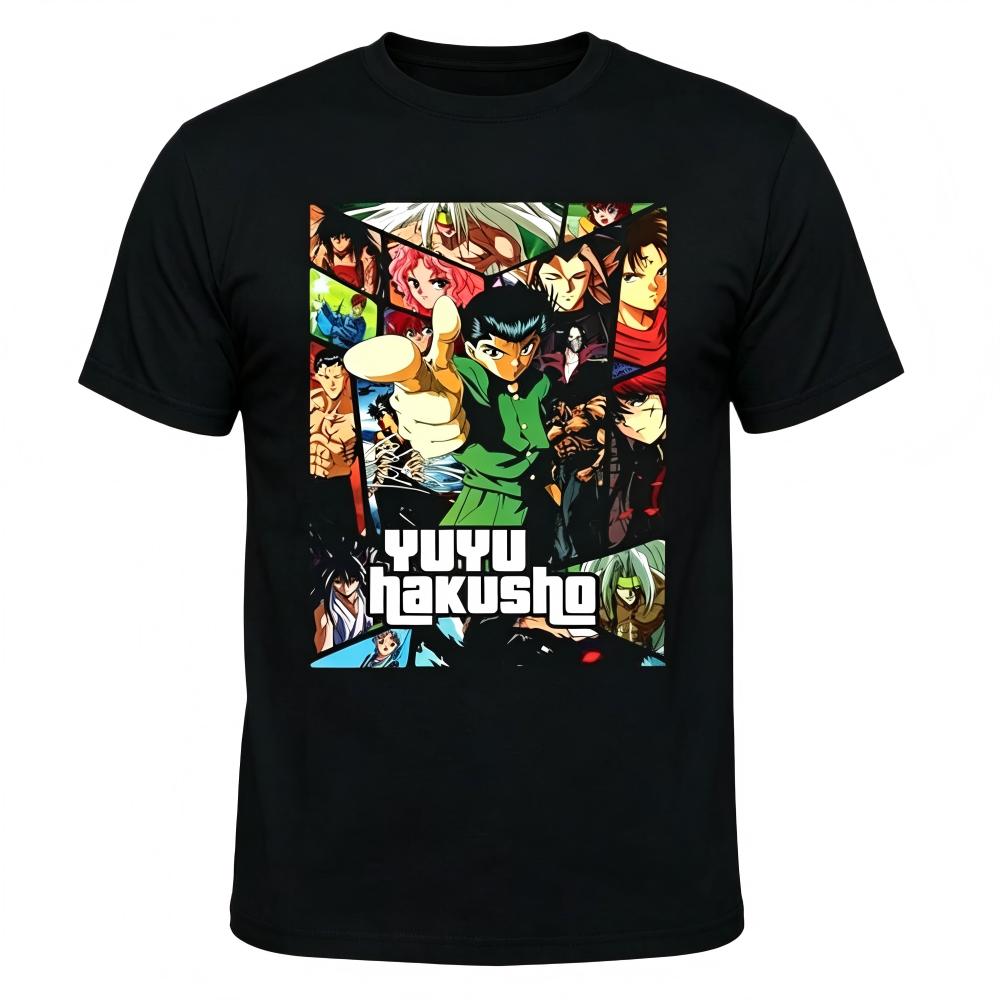Yu Yu Hakusho Anime Black Graphic T-Shirt