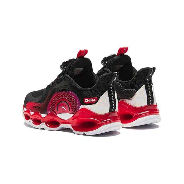 Anta Kids Life Comfortable Shock Absorbing Lightweight Low Top Running Shoes Kids Running Shoes Black Red 312349902-5