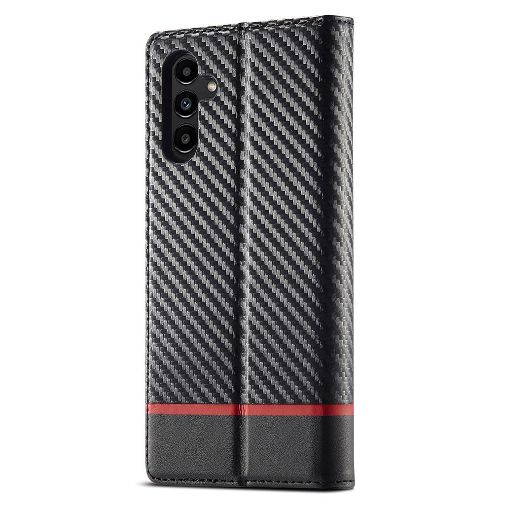 LC.IMEEKE For Samsung Galaxy A15 5G/A15 4G Phone Case Carbon Fiber Texture Shell PU Leather Cover