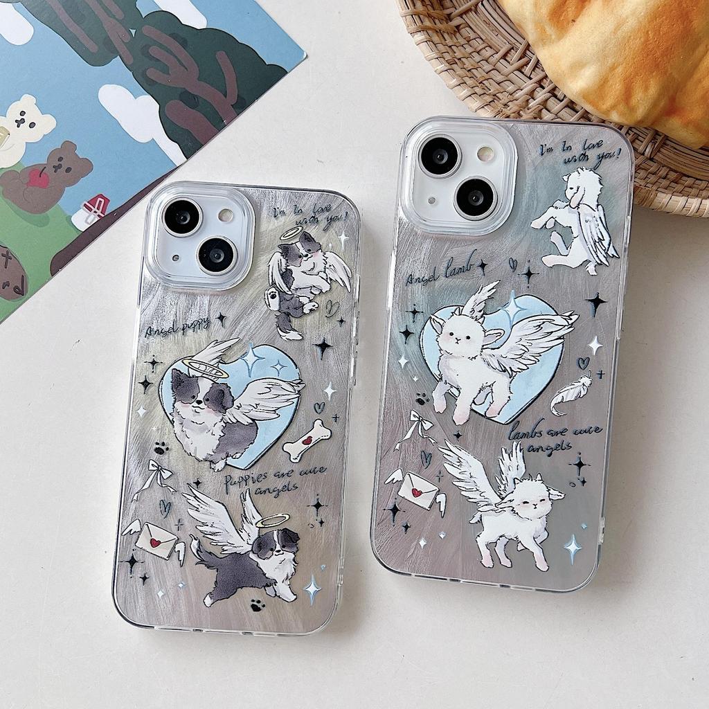 Laser Cupid Lover Silicone Case for Xiaomi Redmi Note 12 11 Samsung A54 A24 A14 Oppo A78 A58 A38 Tecno Spark 10 Funda Painted Cover Soft TPU Bumper