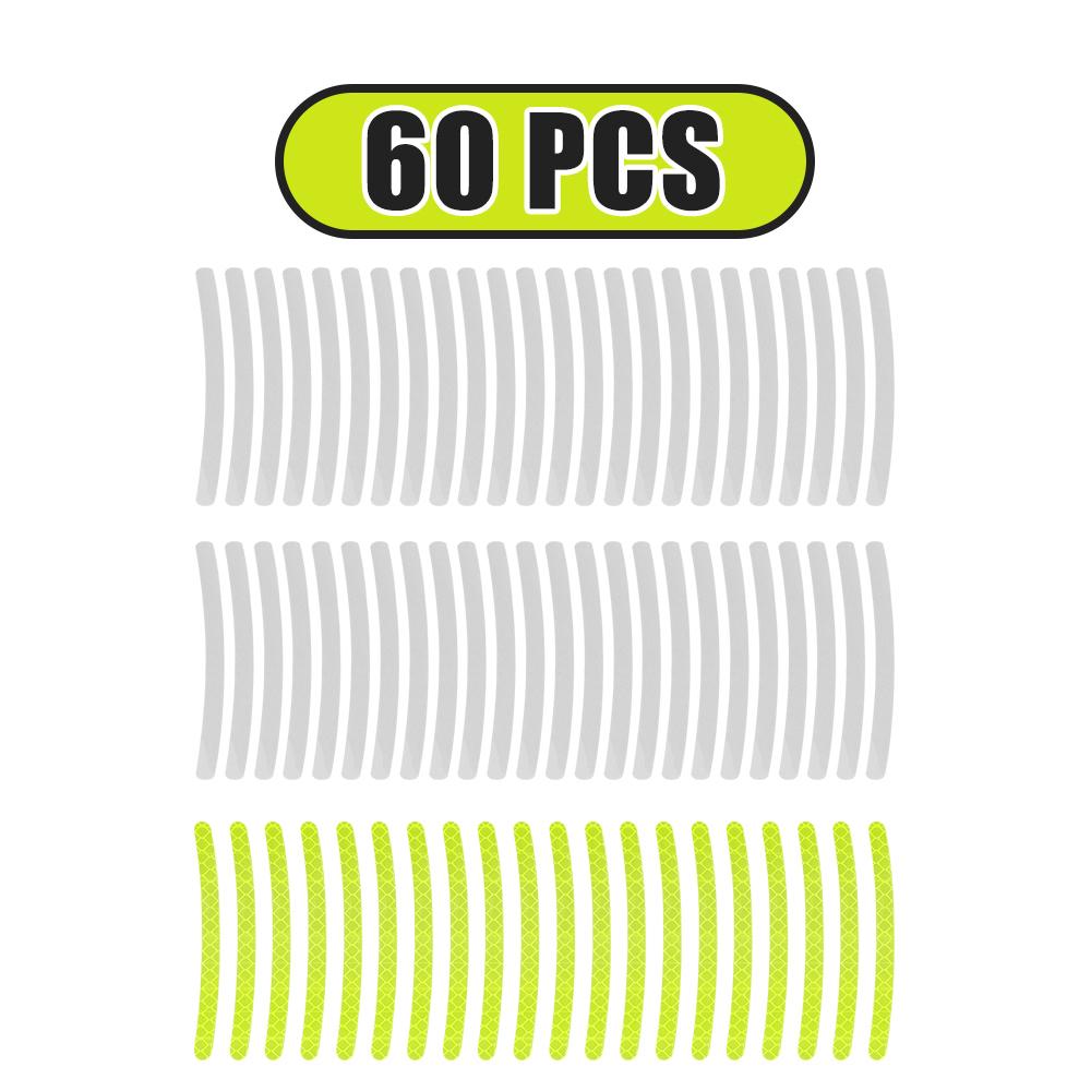 20/40/60 шт. наклейка на ступицу колеса автомобиля, светоотражающая лента в полоску для мотоцикла, автомобиля, безопасность ночного вождения, светящаяся универсальная