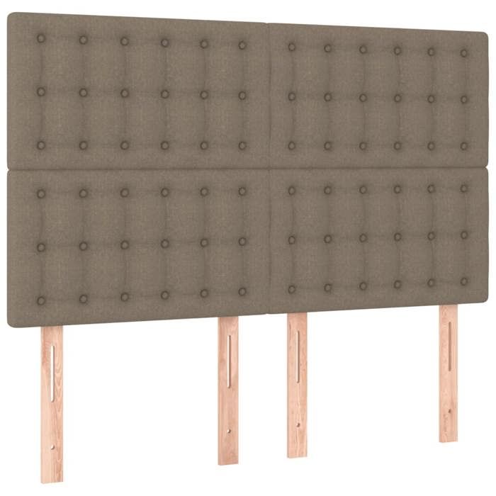 VidaXL Cadre de lit avec tête de lit Taupe 140x200 cm Tissu3125385