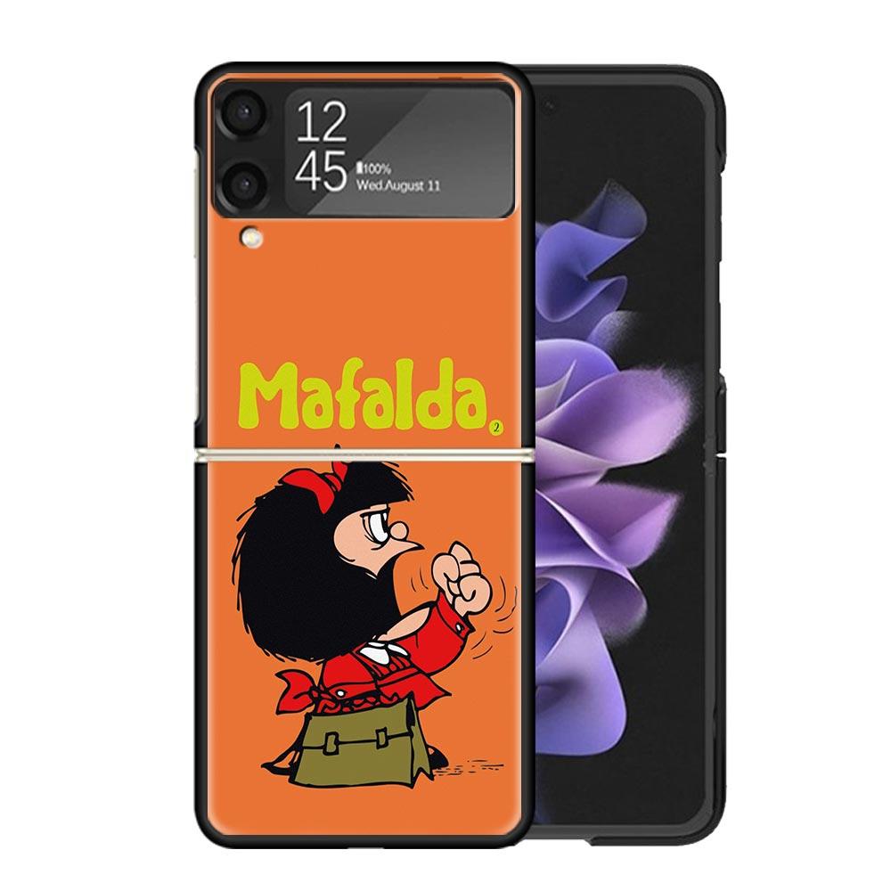 Mafalda Cartoon Cases For Samsung Galaxy Z Flip 4 5 6 7 3 Z Flip7 Flip6 Flip4 Flip5 Flip3 5G Hard Shockproof Fundas Cover Galaxy