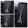 Celtics Love Knot Geometric Pendant Necklace Antique Sliver Triquetra Chain Necklace Amulet Jewelry Gift for Women