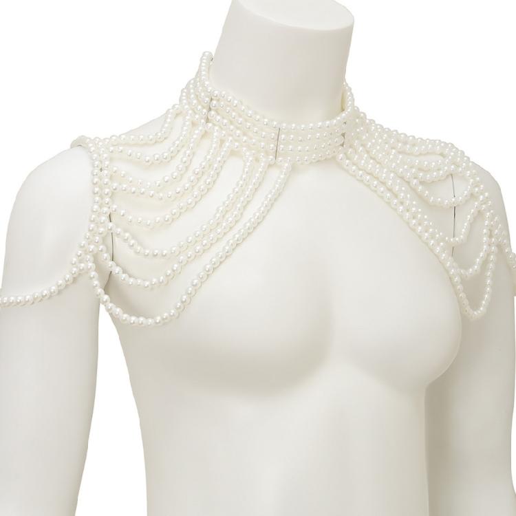 Элегантное ожерелье на плечо из искусственного жемчуга для женщин. Идеально подходит для конкурсов красоты, выпускных балов, вечеринок, свадебных фотосессий.