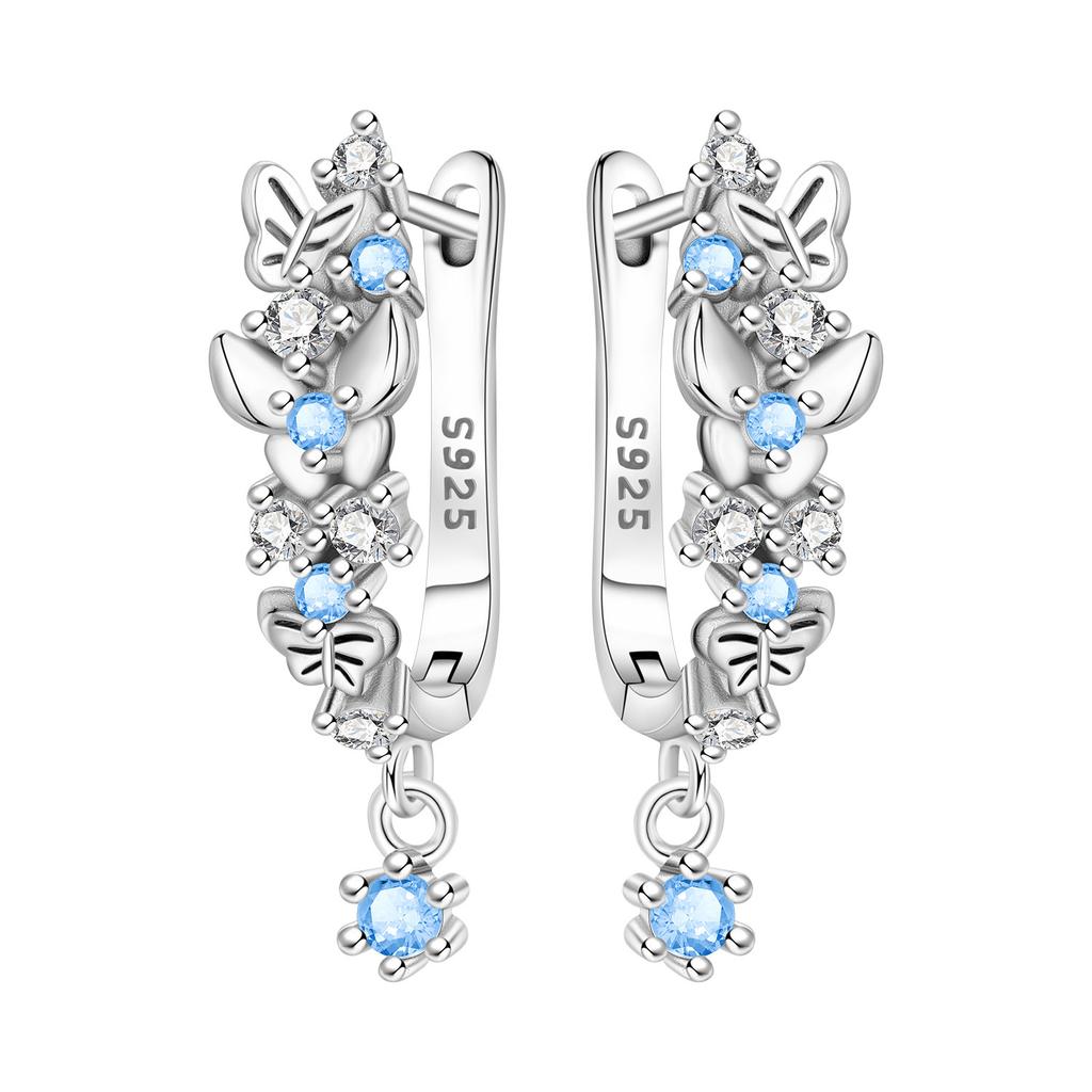 Orstarry 925 Silver Pink Sweet Bow Earrings Women Jewelry Trendy Drop Earrings Party Gift Anniversary