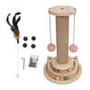Cat Scratching Post Wooden Interactive Reduce Boredom Promote Exercise Turntable Ball Toy for Kitten