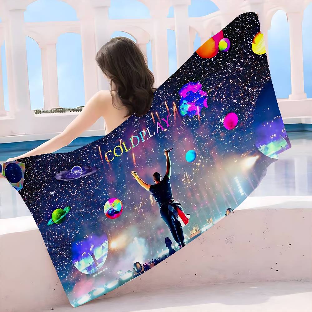 Classic Pop Rock Band C-Coldplay Microfiber Printed Beach Towel Mountain Climbing Yoga Beach Swimming Running Absorbent Towel