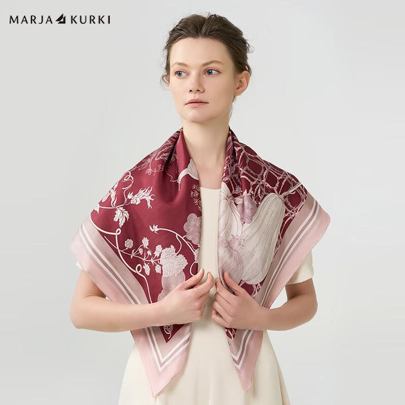 MARJA KURKI "Fruits Full Warehouse" Mulberry Silk Square Scarf