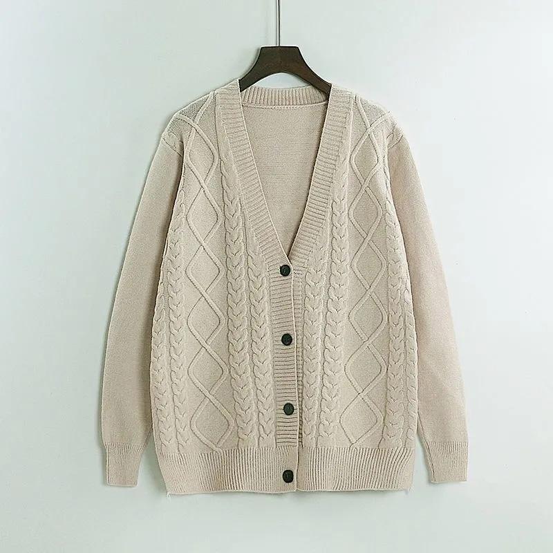 Женская куртка-свитер с v-образным вырезом, свободный эластичный вязаный кардиган, повседневная удобная наружная блузка с длинными рукавами
