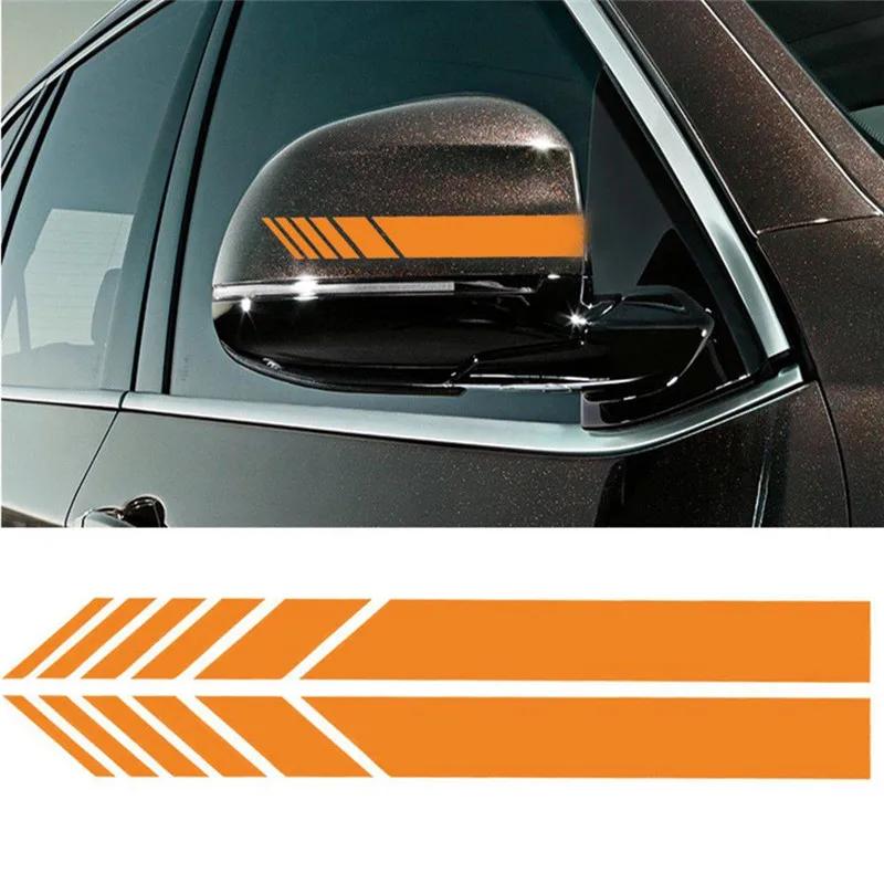 2pcs Car Rearview Mirror Reflective Strip Styling Auto SUV Vinyl Car Sticker Left Right Side Decal DIY Car Body Decals 15*3cm