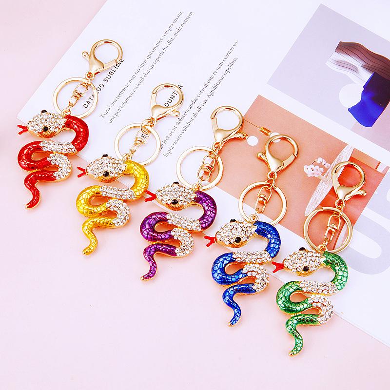 Мультфильм Стразы Китайский Зодиак Змея Подвеска Сумка Подвеска Украшение