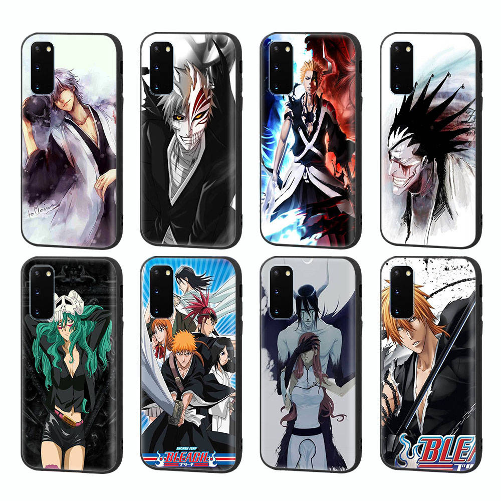 WD3 Bleach Ichigo Black Sofe Case for iPhone 16 15 Plus 14 13 Pro 8 SE XR XS Max P30 Nova 5T Y5P Y6 Y7 Y8P Y9 Realme C30 C33 C31 VIVO Y36 V27