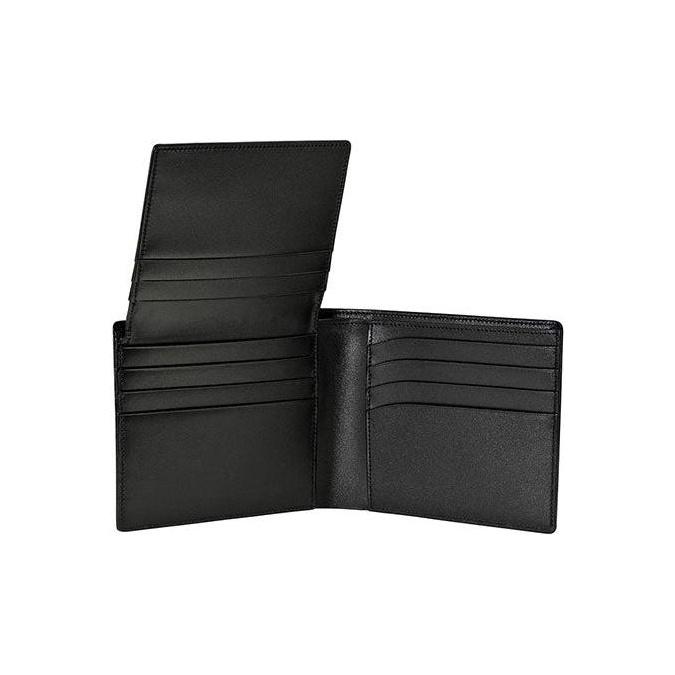 Montblanc Серия Meisterstück Логотип 14 слотов для карт Кошелек-визитница из гладкой кожи Мужской кошелек Черный MB14095