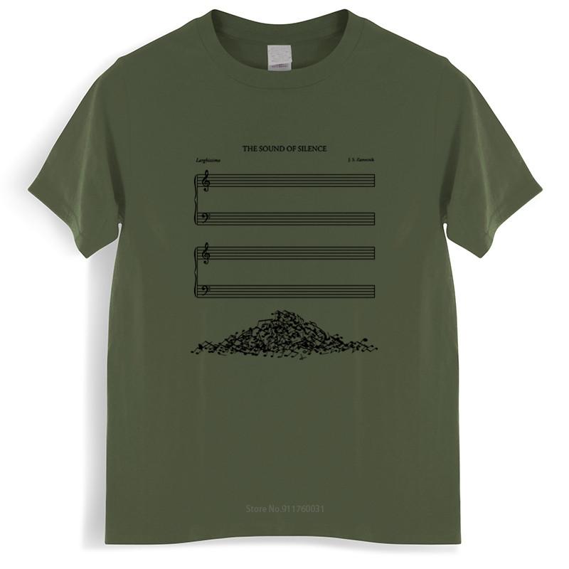 Homme t shirt summer Unisex tshirt The Sound of Silence T Shirt sheet music visual puns punny simon and garfunkel brand top tees