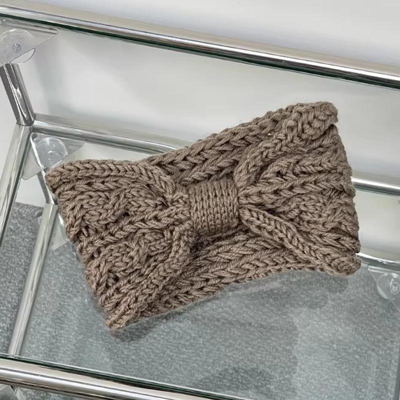 Vintage Y2K Winter Warm Twists Bowknot Hairband for Women Knitting Hairbands Windproof Hair Hoop Sweet Cool Hair Accessories