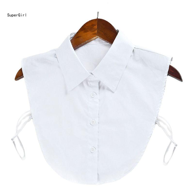 Женский поддельный воротник, регулируемый, мягкий, хлопковый, полурубашки, поддельный воротник, однотонный, съемный, поддельный воротник, воротник-чокер с завязкой