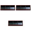 Set of 3 ABS Daiju Bento Black Red X X Shokado Bento ABS Setomonohonpo [A] Boxes, Three-Cut Divider, Rim, [36.2 12.6 5.7 Cm] Boxes, Resin,