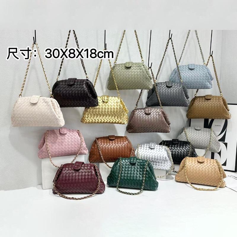 Винтажная классическая сумка-клатч на цепочке, плетеная сумка из коровьей кожи, сумка-облако, подмышечная, на плечо, вечерняя, ручная, сумка-ракушка