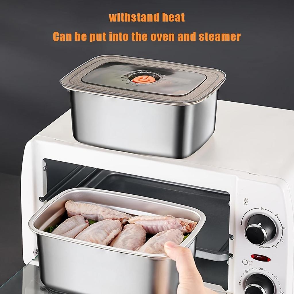 Коробка для бенто из нержавеющей стали, герметичная, для хранения в холодильнике и морозильной камере, кухонные аксессуары