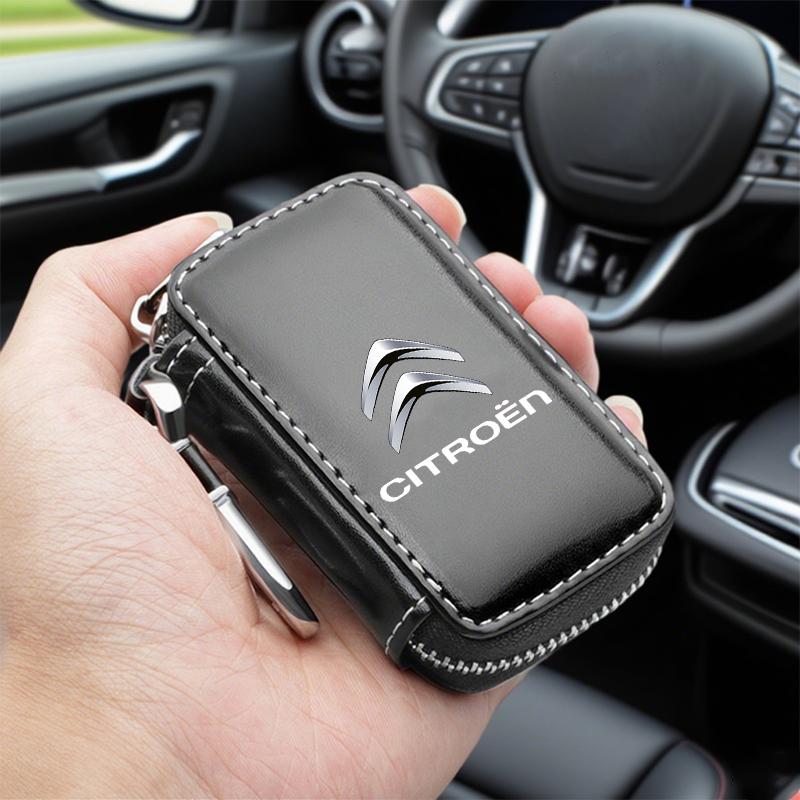 Car Key Case Leather Wallets Housekeeper Covers Zipper Bag For Citroen C1 C2 C4 C5 C3 C4L C8 Berlingo Xsara Picasso Accessories anc123
