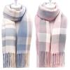 Women's Winter Plaid Scarf, Japanese-Korean Style, Warm & Thick, Versatile Shawl for Couples & Students