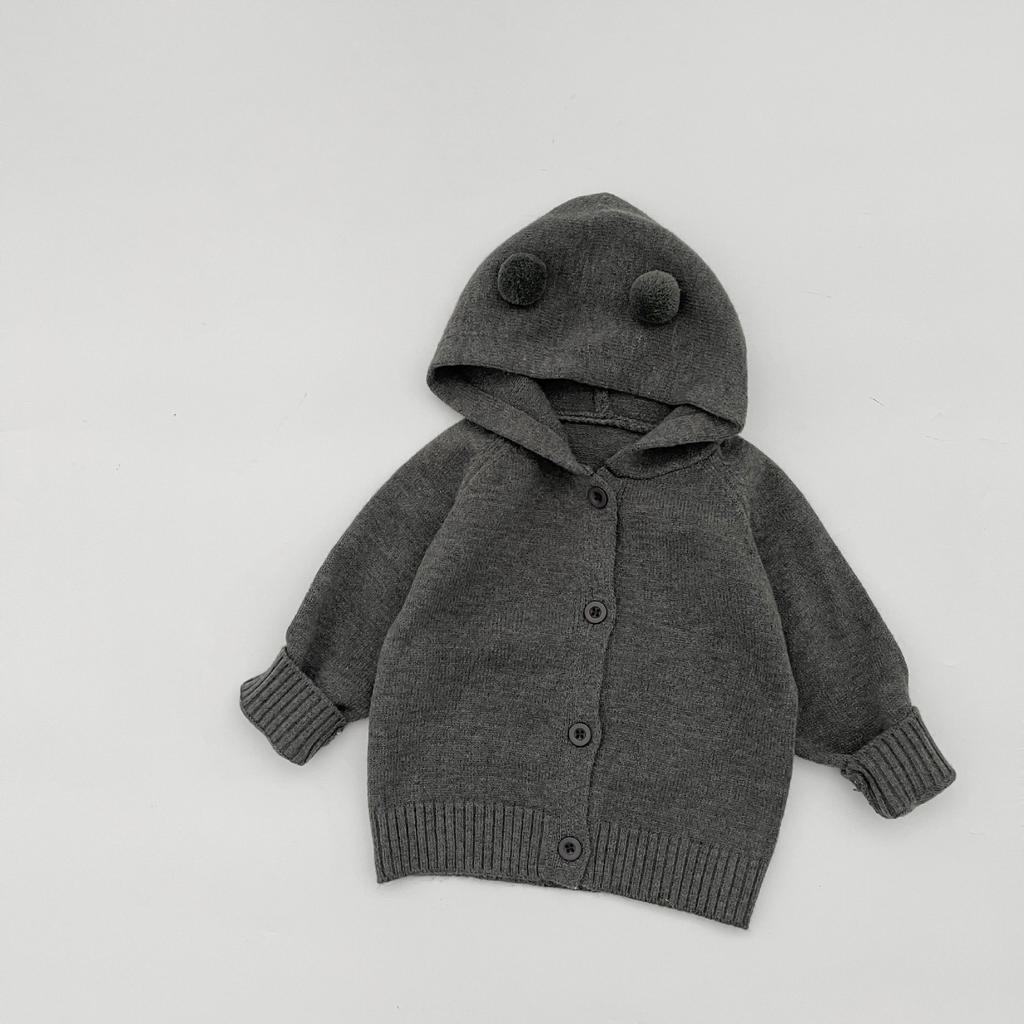 Super Cute Baby Knitted Cardigan Set Spring And Autumn New Baby Boy Patch Straight Pants Two-Piece Set