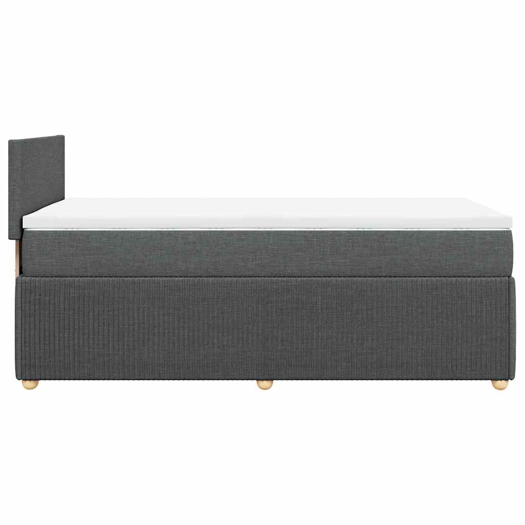 Box Spring Bed with Mattress Dark Grey 100 x 200 cm Fabric