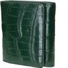 Bercute Green Crocodile Tri-fold Wallet for Men and Women, Mini, Slim, Compact, Foldable, Genuine Leather, Alligator Skin, Compact, Large Capacity,