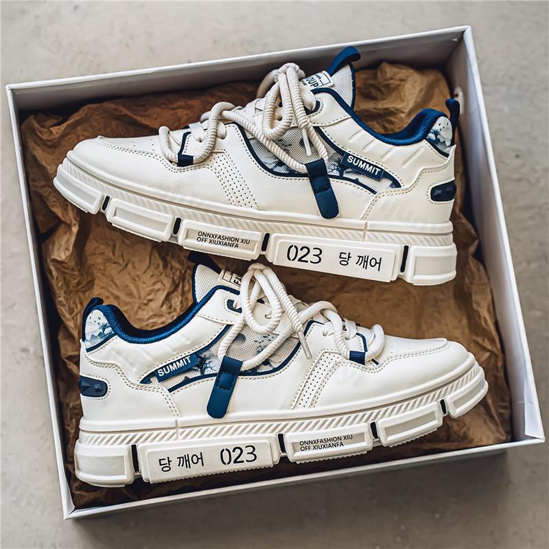 Модная мужская новая модная тенденция повседневная низкая посадка обувь на толстой подошве весна 2025 удобная универсальная нишевая конструкция нескользящие массивные кроссовки