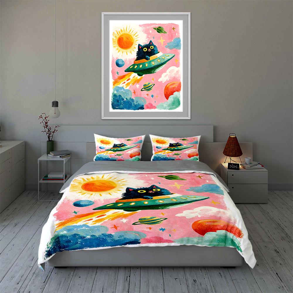 Bright, cosmic, playful. Bedding Duvet cover sets Duvet covers Pillowcases gifts (1 * Duvet Cover 2 * Pillowcases, without duvet insert)