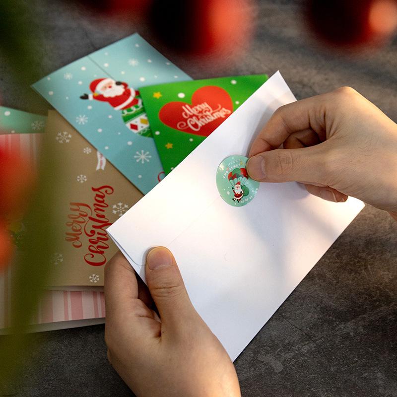 6 шт. Рождественские поздравительные открытки с рисунком, детские подарки, складные открытки, пустые внутри, поздравительные приглашения