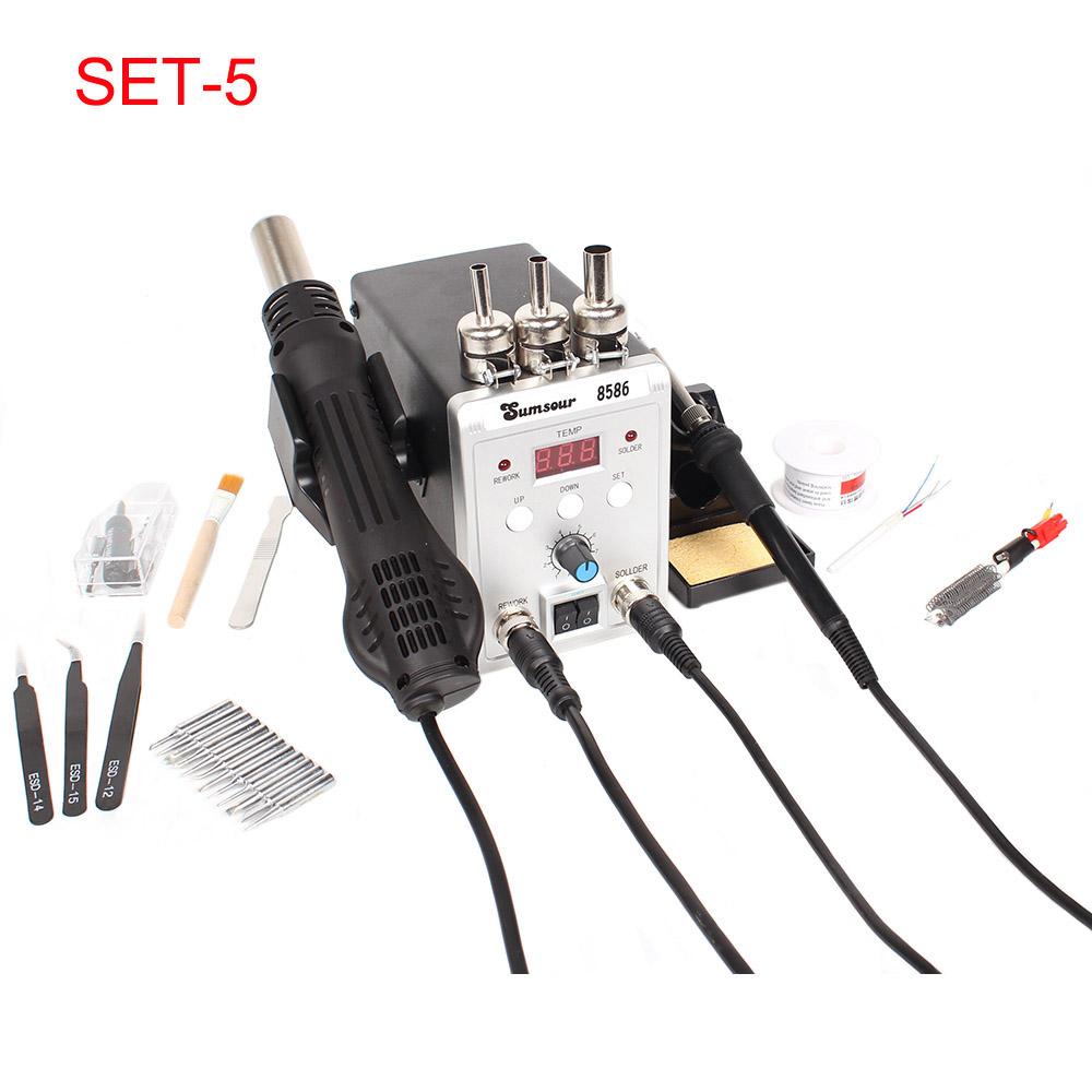8586 760W 220V 2 in 1 Soldering Station Hot Air Gun Solder Iron SMD BGA Rework Desoldering Welding Repair Tools