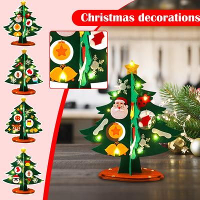 Детская DIY Фетровая Рождественская Елка Рождественская Елка Настольное Украшение Материалы для Поделок