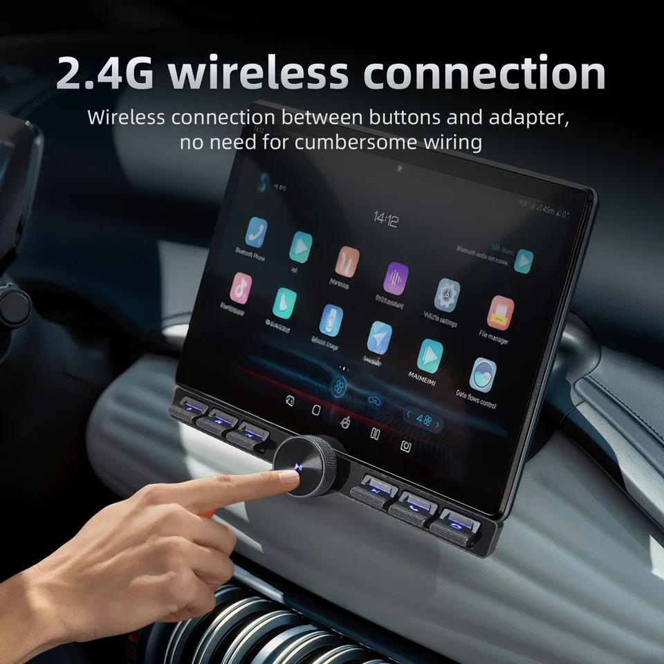 Умный контроллер рулевого колеса Беспроводная кнопка управления с подсветкой Интеллектуальное управление громкостью Для навигационного плеера