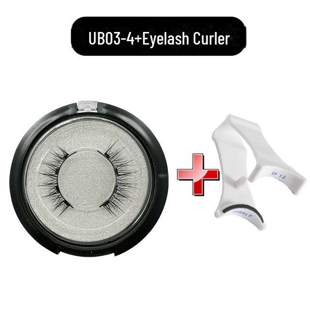 Набор магнитных ресниц без клея с щипцами для завивки: Европейский и американский стиль, толстый, натуральный, дизайн с четырьмя магнитами.