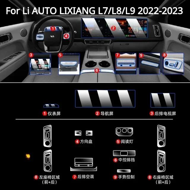 Для Li AUTO LIXIANG L7/L8/L9 - Пленка для интерьера автомобиля, прозрачная TPU, панель переключения передач, центральная консоль, защитная пленка, переоборудование