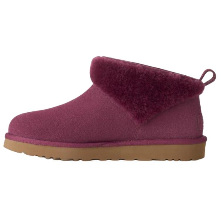 UGG Классические Ультра Мини Замшевые Теплые Универсальные Слипоны Снегоступы Женские ботинки Малиновые 1174518-BTMG