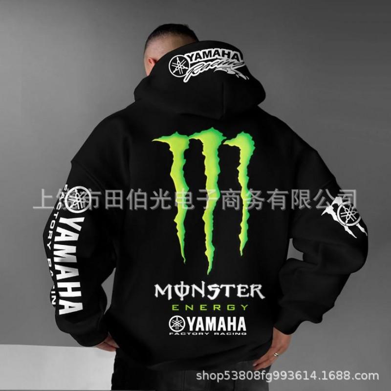 Mens Hooded Sweatshirt With Demon Print Loose Fit Warm Winter Casual Streetwear