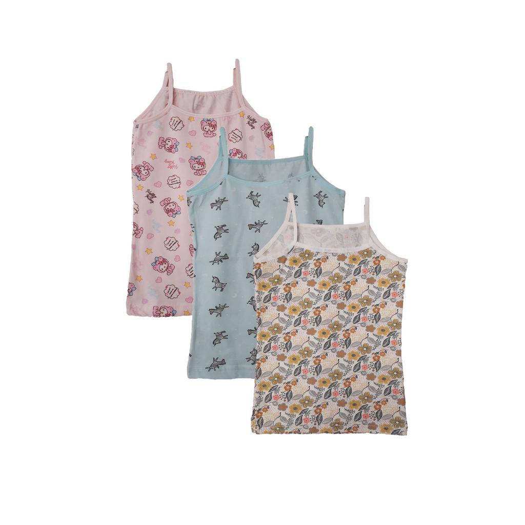 Kota 3 Piece Girl Child Веревочный ремень Узорчатая спортсменка Хлопковая майка