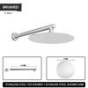 Brushed Gold Black Chrome Grey Overhead Shower Head Shower Arm Big Round Stainless Steel 8/10/12 Inch Rain Shower Indoor Outdoor