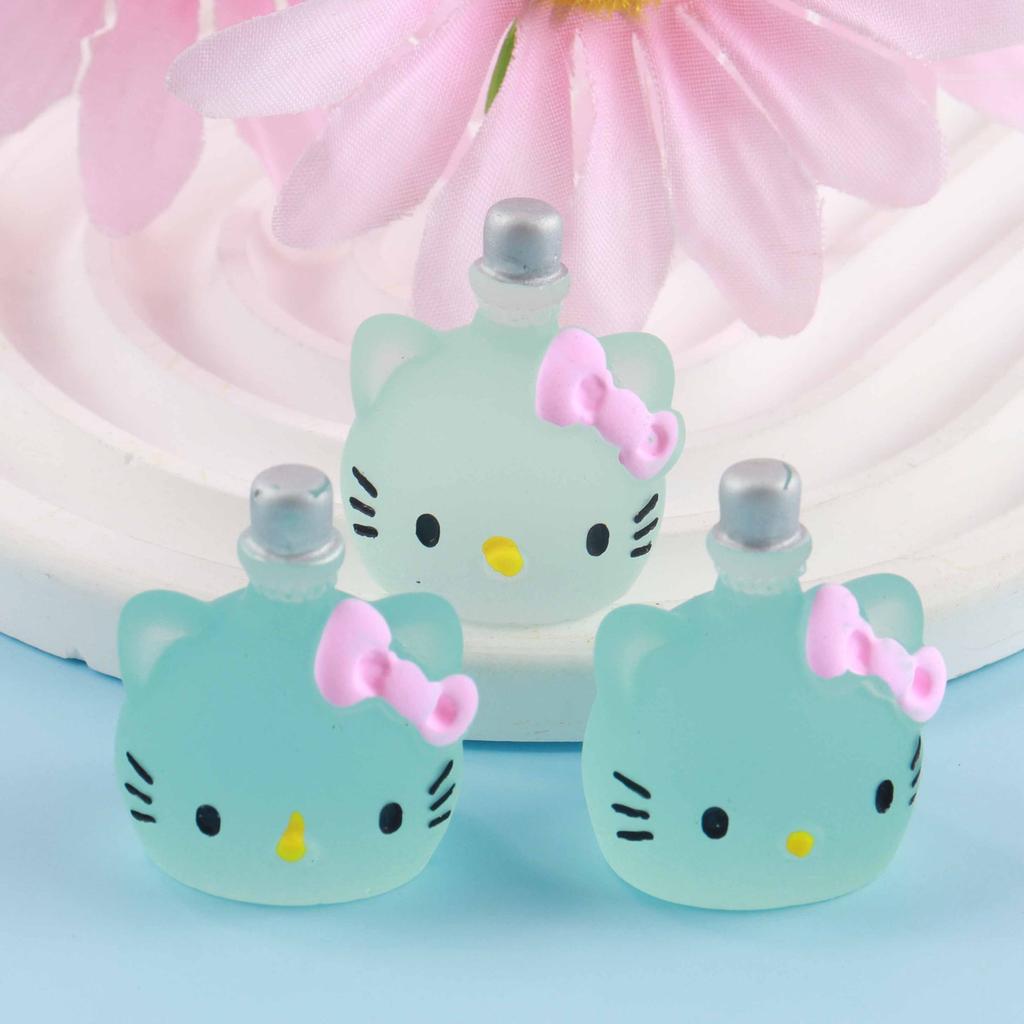 10/50PCS Resin Miniature Cute 3D Matte Luminous Cartoon Small Bottle Handmade DIY Decorative Material