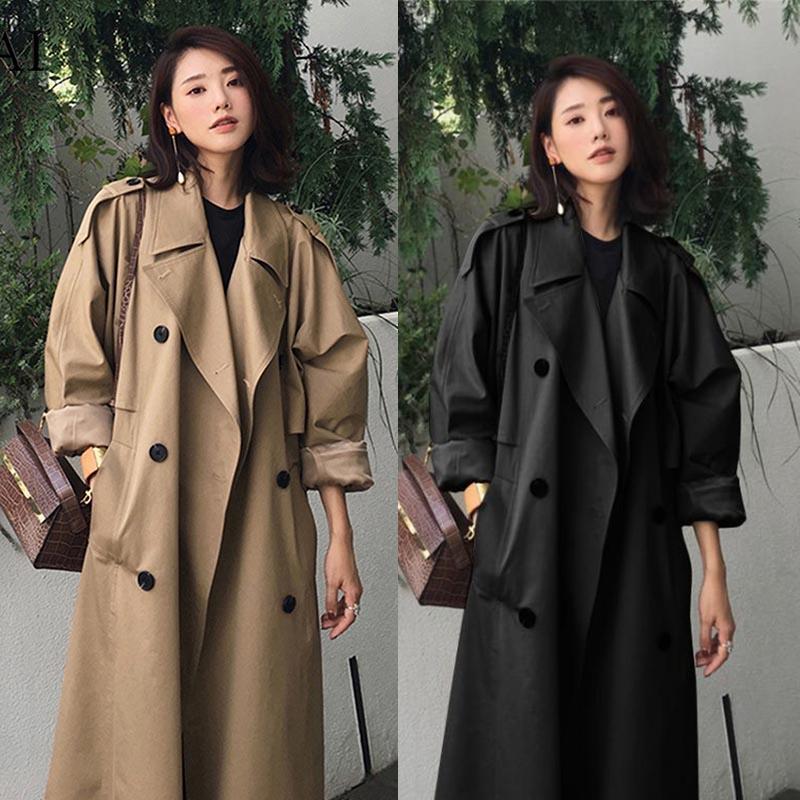 Модный женский плащ, женская ветровка с длинным рукавом, женское трендовое повседневное ветровое пальто