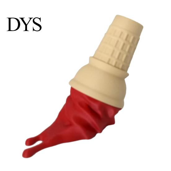 Desk Accessories for Office Melting Ice Cream Ornament, 3D Printed Cone Colorful Entryway Ornaments Sculpture, Fun Tabletop Ornament Home Decoration