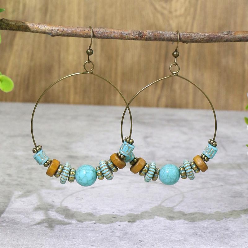 Bohemian Geometric Tassel Earrings: Ethnic Style Shell Water Drop Jewelry for Women
