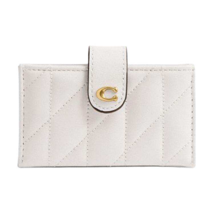 Coach Женский кошелек Essential 10 с классическим логотипом, стеганый, с отделениями для нескольких карт, из кожи наппа, белый CAO12-B4HA