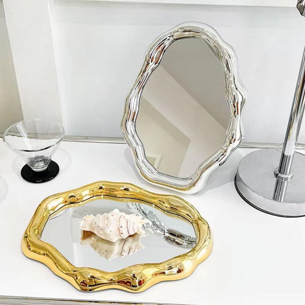 Folding Desktop Makeup Mirror Light Luxury Clouds Vanity Mirror  Home Decor