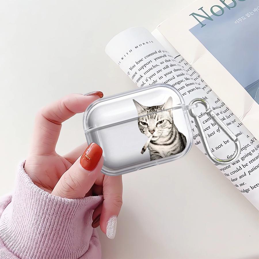 Прозрачные чехлы для наушников Cover Case для Airpods 4 Pro 2 Pro3 3 Pro2 1 Милый Кот
