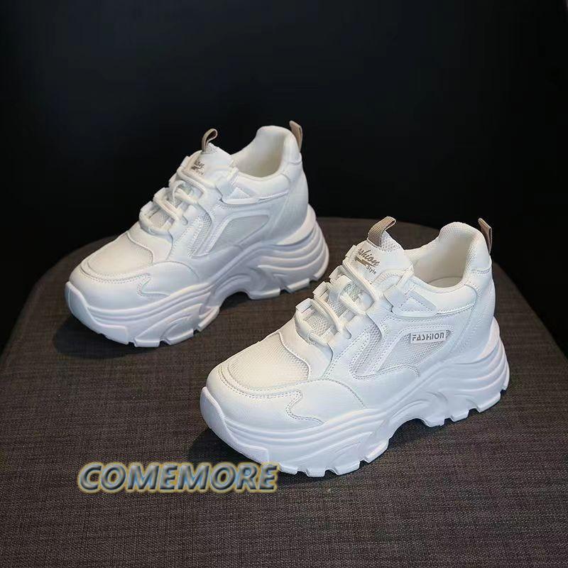 Sneakers Women's New Punk Gothic Style Girls Beige Platform High Heels Luxury Wedges Shoes for Woman Casual Sports Tennis Female